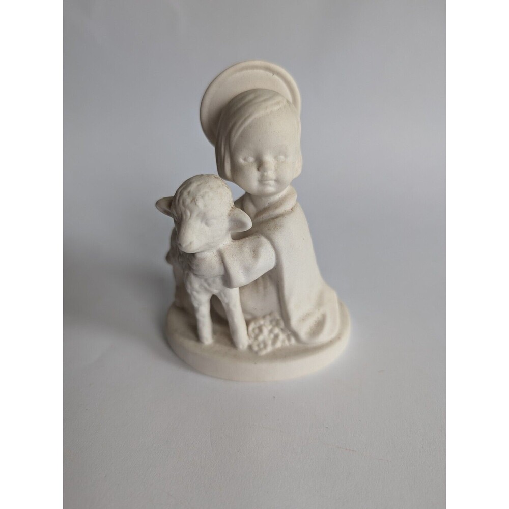 Vintage Goebel Bisque Porcelain Holy Child with Lamb--HJ 19--Made in W. Germany